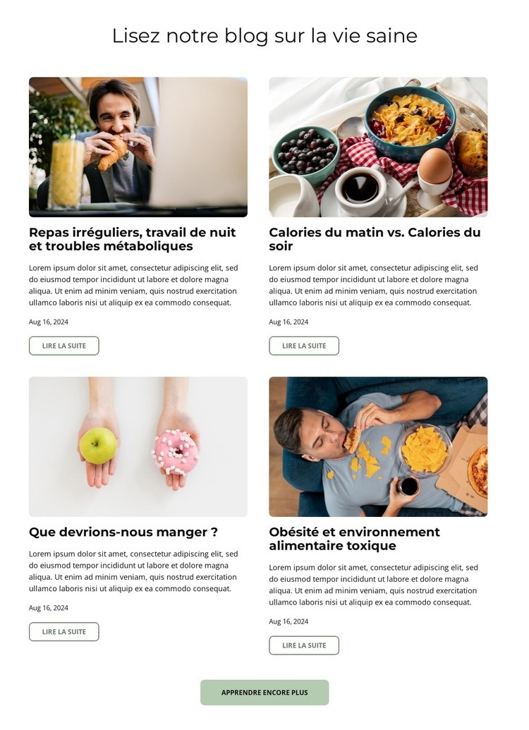 Blog Manger intelligemment Modèle