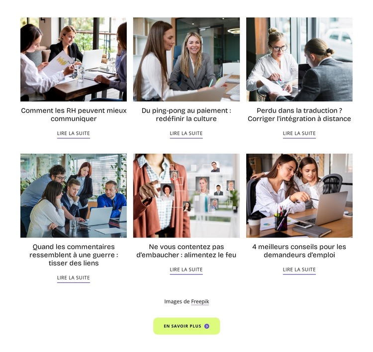 Journal des tendances RH Modèle de site Web