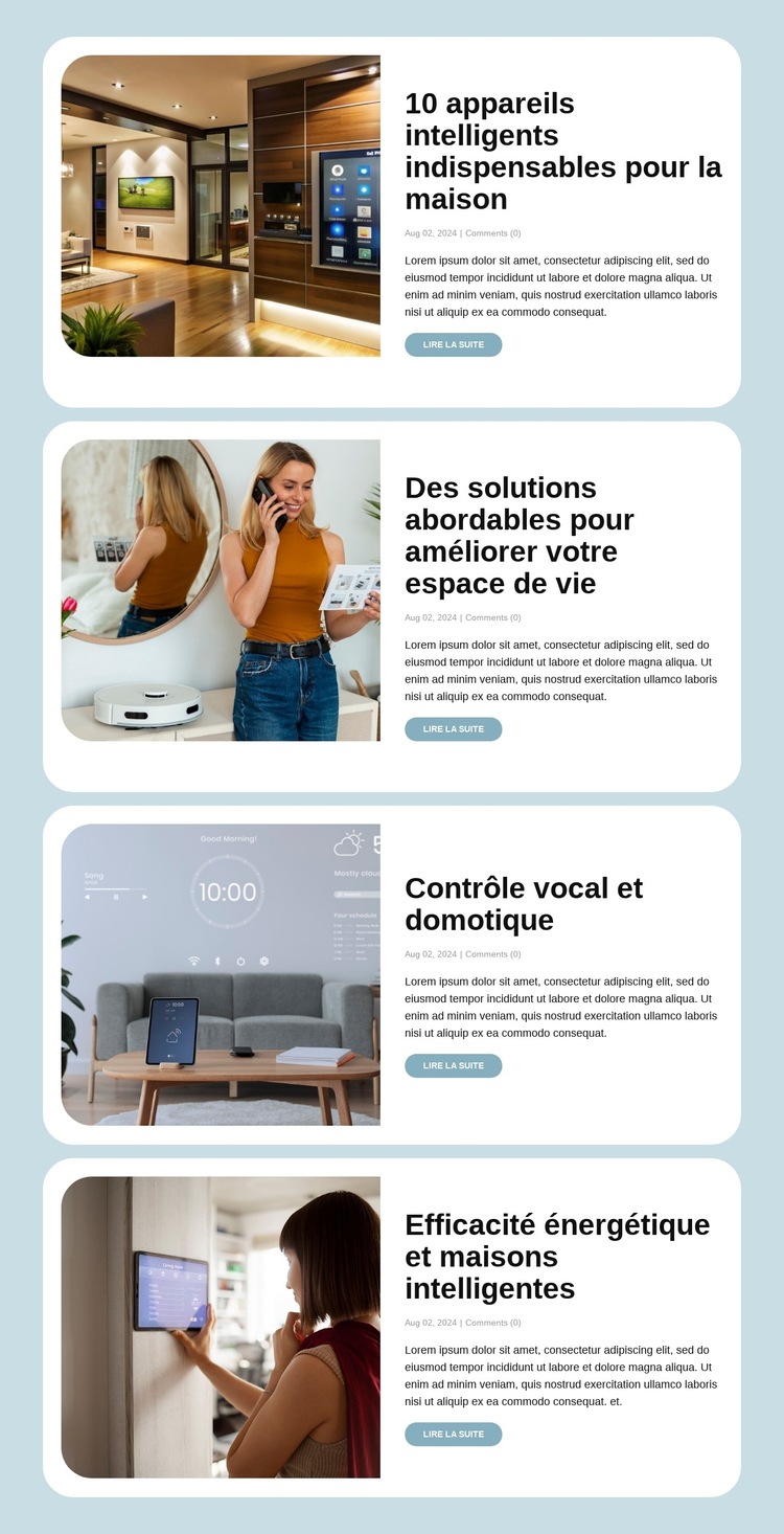 Vie intelligente hebdomadaire Modèle de site Web
