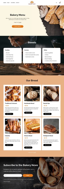 Design Template For Bakery Bread And Sweets