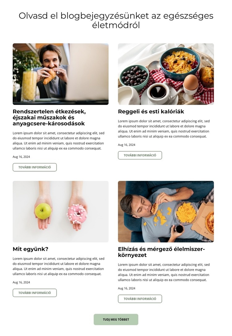 Egyél okosan blog HTML Sablon