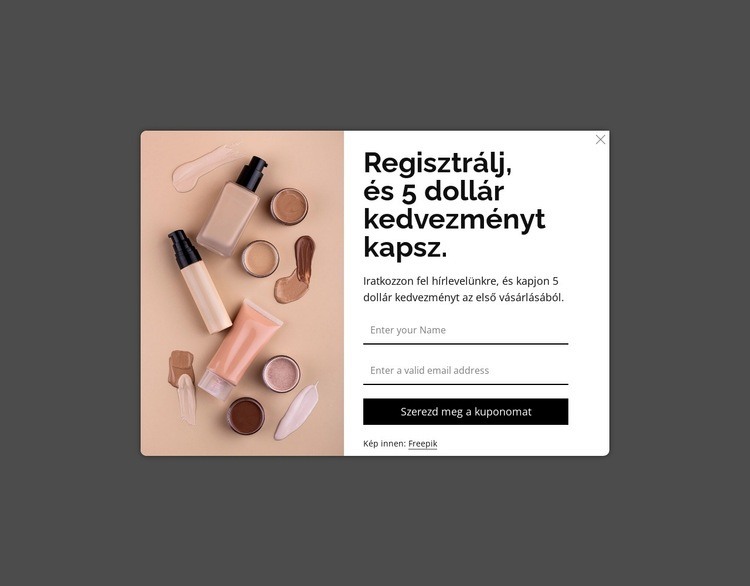 Kedvezményes felugró ablak HTML Sablon