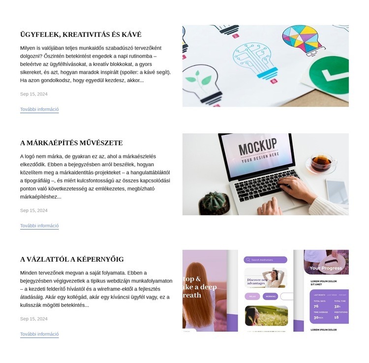 Tervezési laborjegyzetek Weboldal sablon