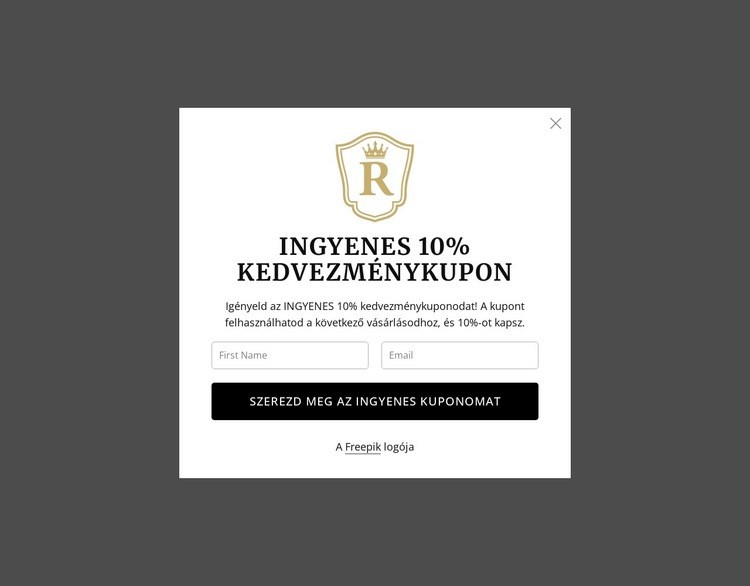 Ingyenes 10% kedvezménykupon Weboldal sablon
