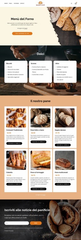 Pane e dolci da forno Disegni del sito web