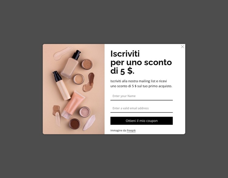 Popup di sconto Modello CSS