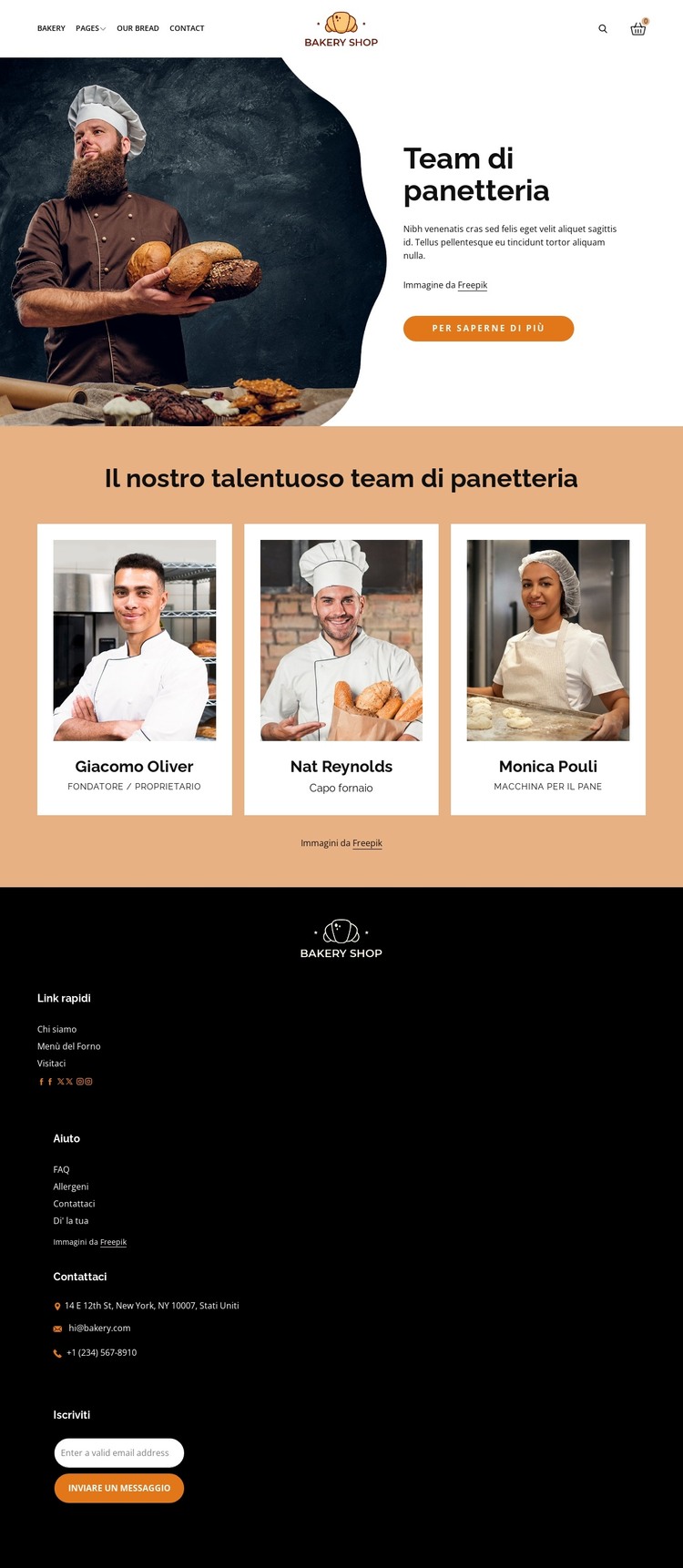 Il team di farina e anima Modello HTML