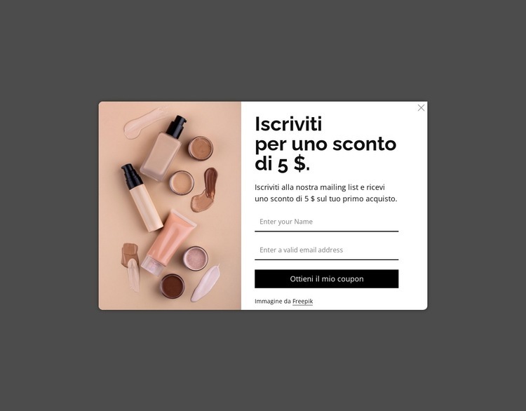 Popup di sconto Modello
