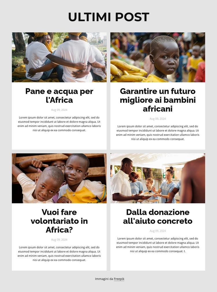 Mani che aiutano Modello di sito Web