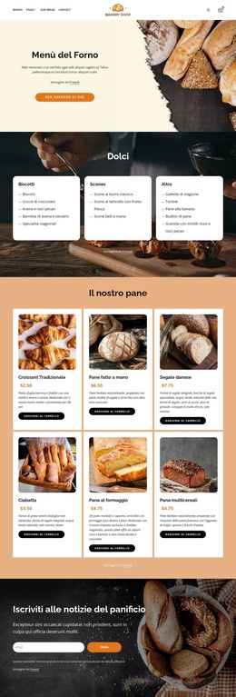 Pane e dolci da forno Temi WordPress