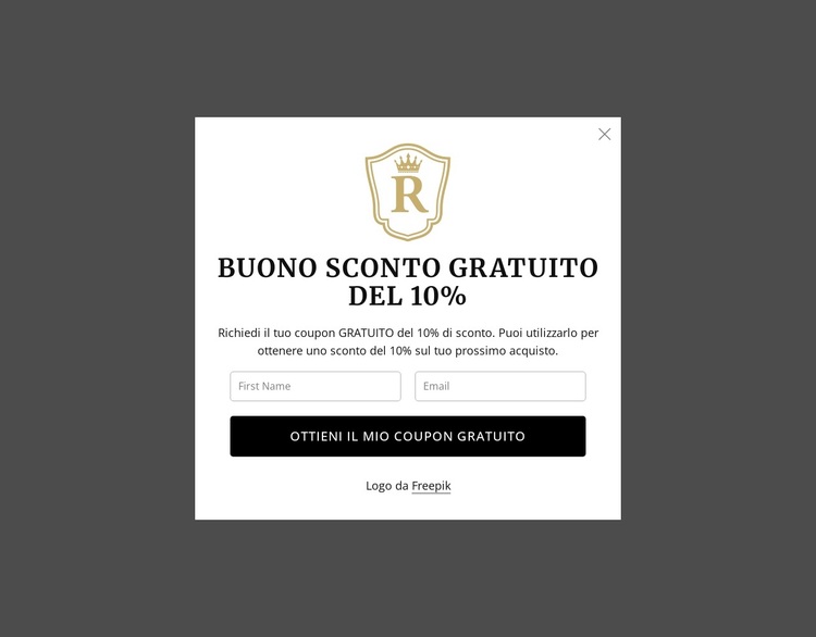 Buono sconto gratuito del 10% Tema WordPress