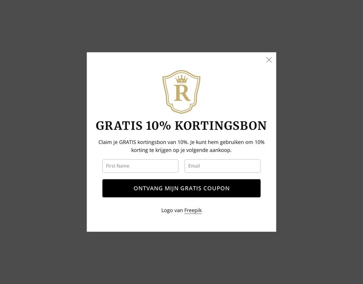 Gratis kortingsbon van 10% HTML-sjabloon