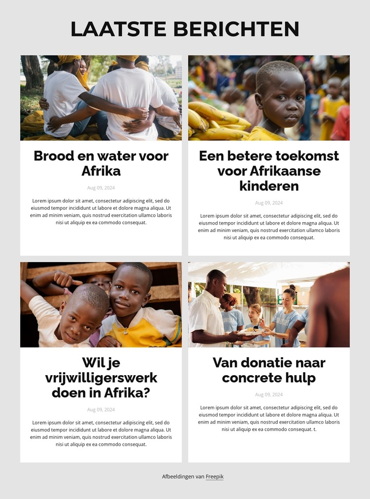 Handen die helpen Website sjabloon