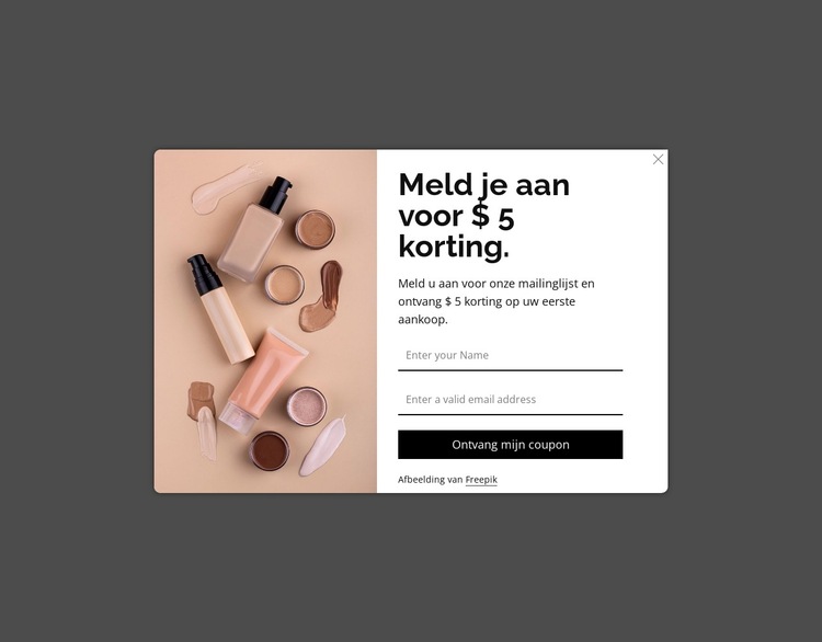 Pop-up met korting Website sjabloon