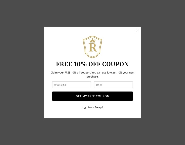 Free 10% off coupon One Page Template