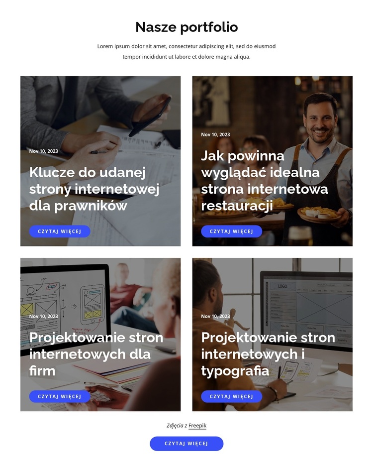 Streszczenie wizji studia Motyw WordPress