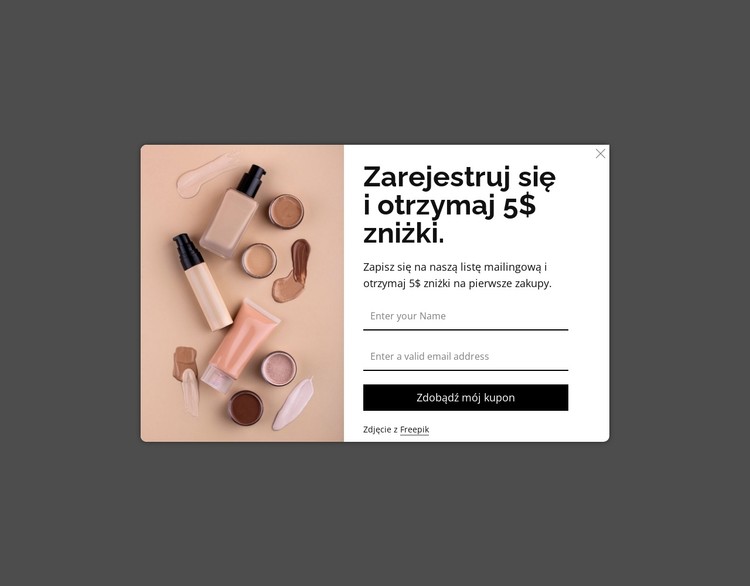 Okienko z rabatem Szablon CSS