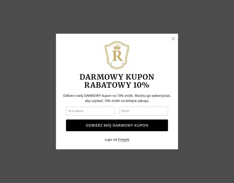 Darmowy kupon rabatowy 10% Szablon CSS