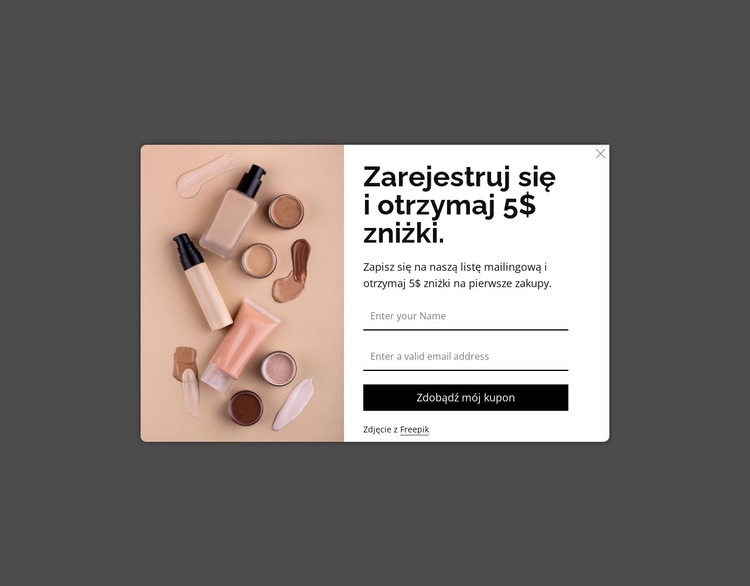 Okienko z rabatem Szablon witryny sieci Web