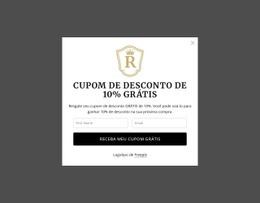 Cupom De Desconto De 10% Grátis