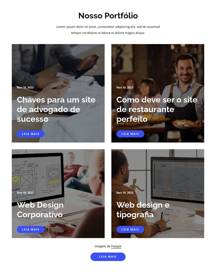 Resumo da visão do estúdio Template CSS