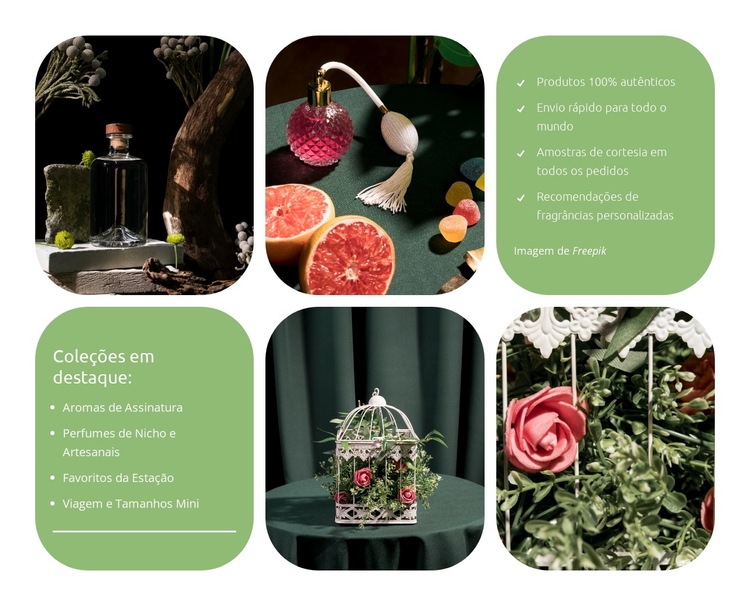 Descubra o seu aroma característico Modelo de site