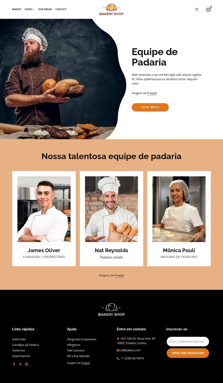 Equipe Farinha e Alma Tema WordPress