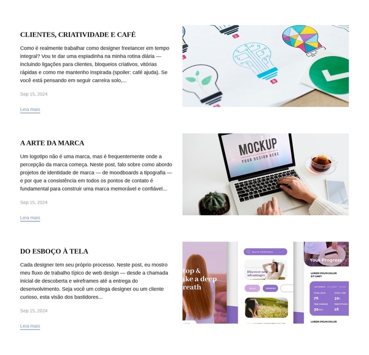 Notas do laboratório de design Tema WordPress