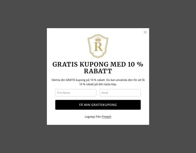 Gratis kupong med 10 % rabatt HTML-mall