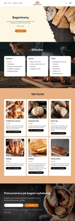 Bageribröd och sötsaker Mallar