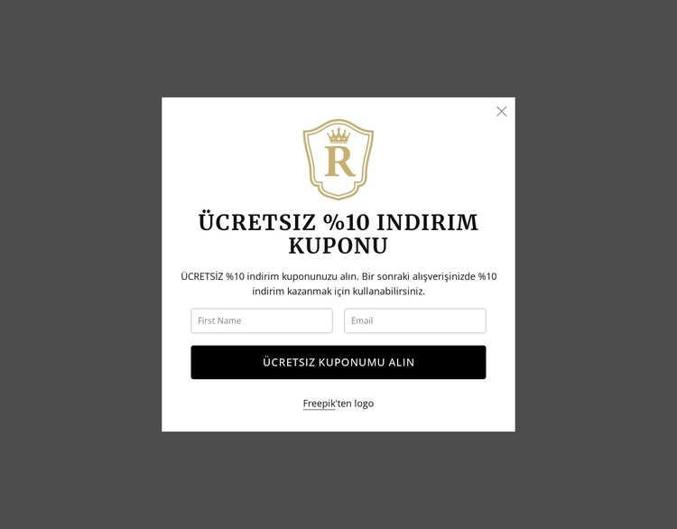 Ücretsiz %10 indirim kuponu CSS Şablonu