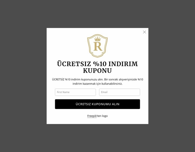 Ücretsiz %10 indirim kuponu Şablon