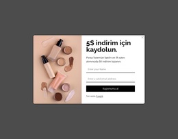 İndirim Açılır Penceresi Web Sitesi Şablonu