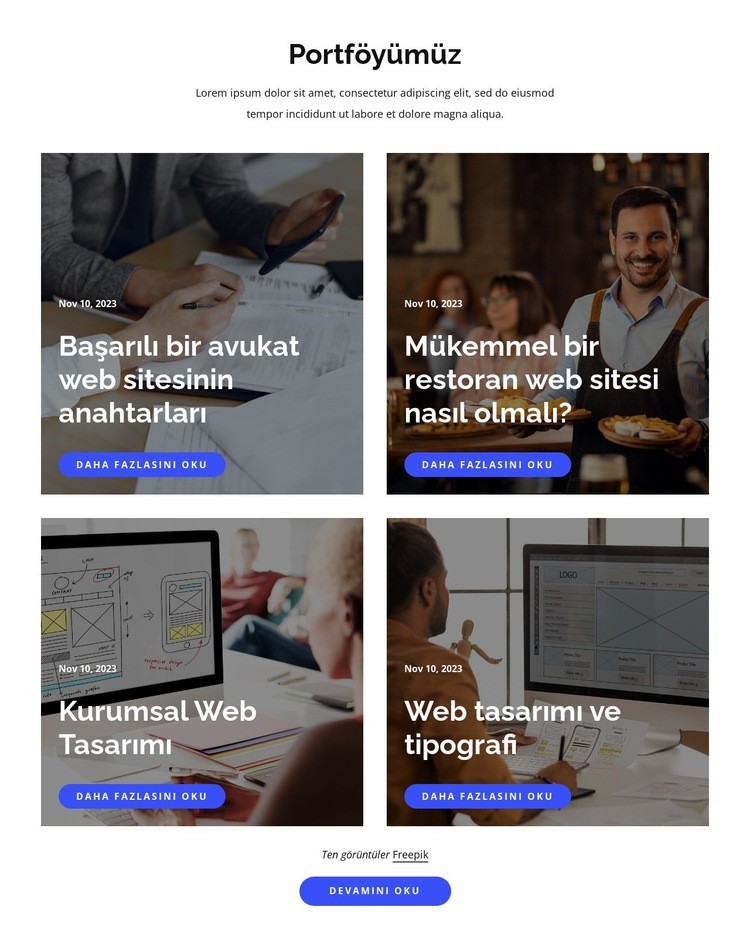 Stüdyo vizyon özeti Web sitesi tasarımı