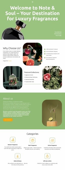 Elegance In Every Bottle - Simple Web Page Design