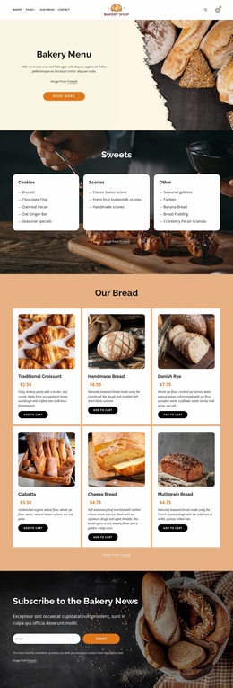 Bakery Bread And Sweets - Homepage Design For Inspiration