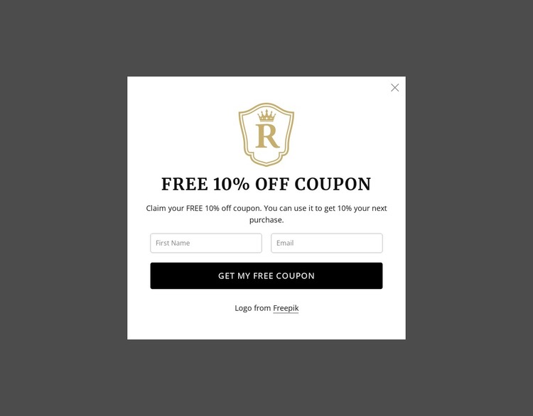 Free 10% off coupon WordPress Theme