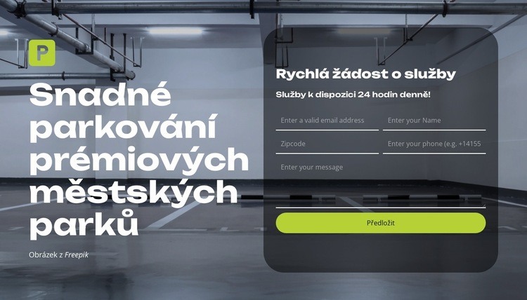 Chytré parkování jednoduše Šablona HTML