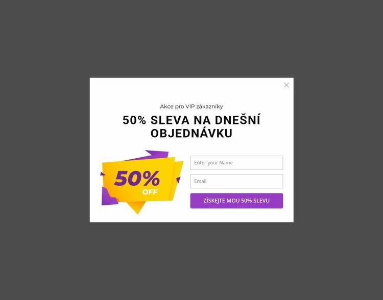 50% sleva Šablona