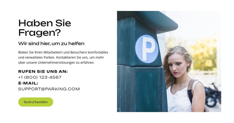 Sicheres Parken. Kein Stress CSS-Vorlage