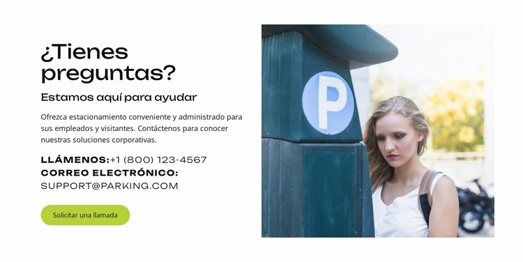 Estacionamiento seguro. Sin estrés. Diseño de páginas web
