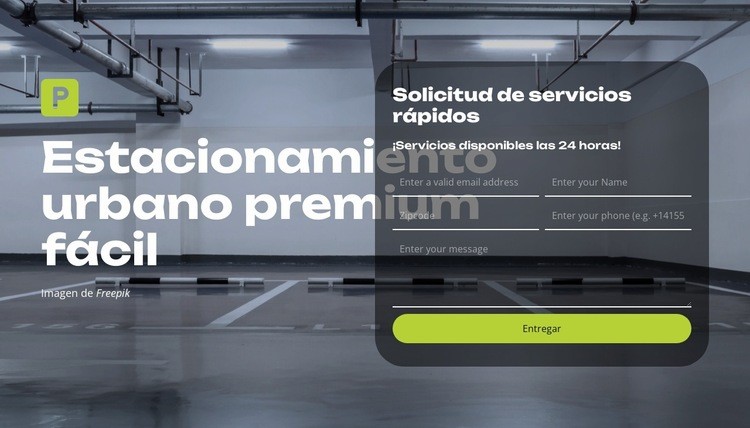 Estacionamiento inteligente simplificado Maqueta de sitio web