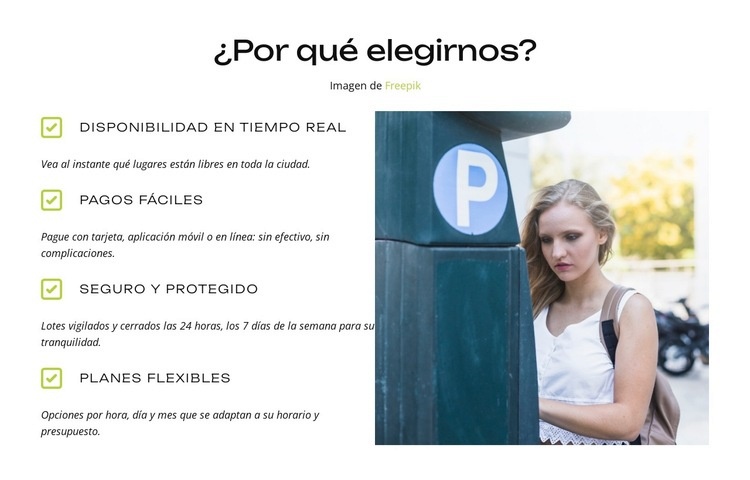 Pago fácil, estacionamiento fácil Plantilla de una página