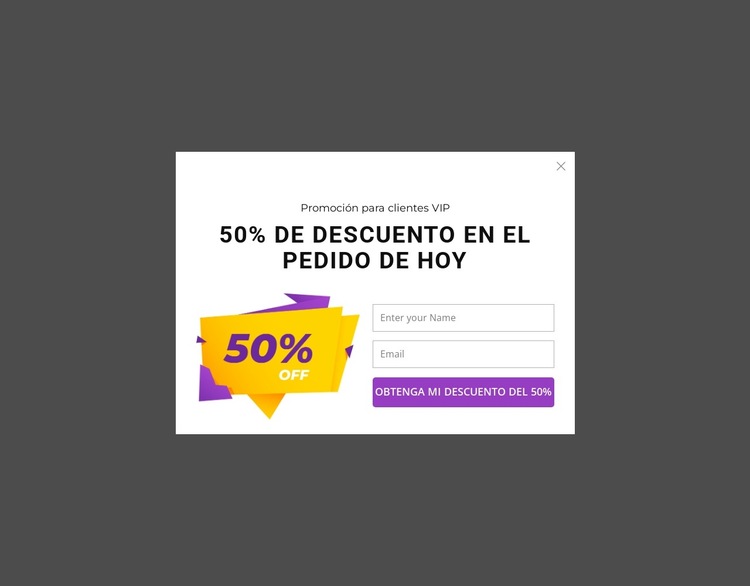 Oferta de 50% de descuento Plantilla de sitio web