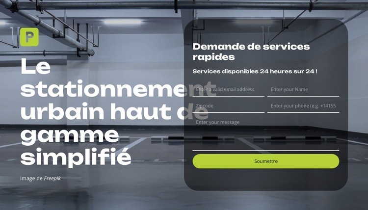 Le stationnement intelligent simplifié Conception de site Web
