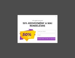50% Kedvezmény Ajánlat HTML Sablon