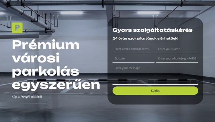 Okos parkolás egyszerűen HTML Sablon