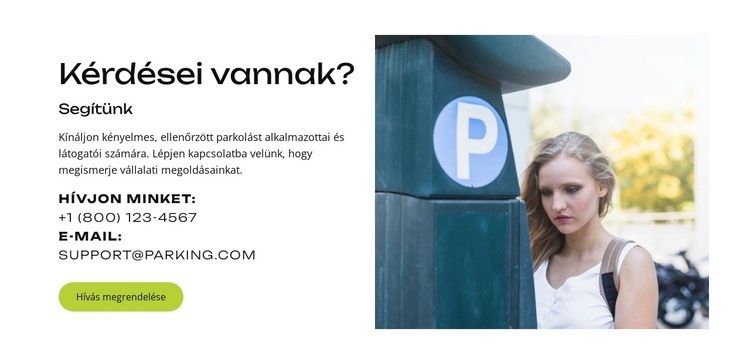 Biztonságos parkolás. Nincs stressz HTML Sablon