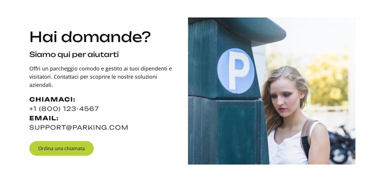 Parcheggio sicuro. Niente stress Modello di sito Web