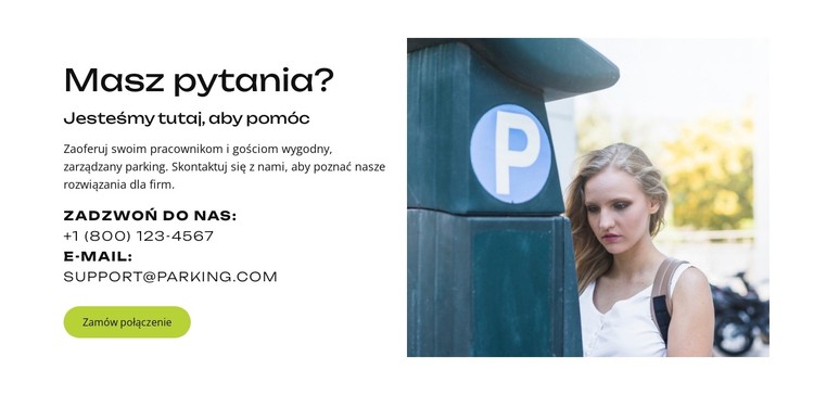 Bezpieczny parking. Bez stresu. Szablon CSS